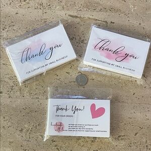 Set of 3 Thank You Cards 20ct packs 2x3.5 Inch
